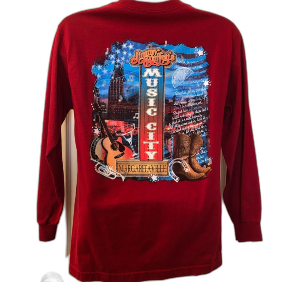 Jimmy Buffet Nashville Music City Margaritaville LD T-Shirt Men's Unisex Red M - Picture 3 of 9